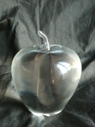 Steuben Crystal Glass Apple Paperweight Sculpture