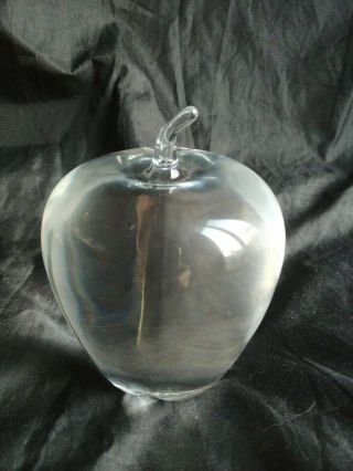 Steuben Crystal Glass Apple Paperweight Sculpture 5