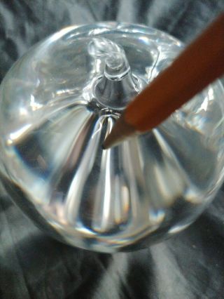 Steuben Crystal Glass Apple Paperweight Sculpture 6