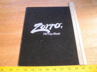 Zorro The Gay Blade 1981 Movie Program Premiere Folder George Hamilton