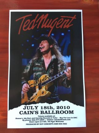 Ted Nugent Signed Band Concert Poster