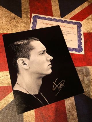 Eminem Slim Shady Hand Signed 10 X 8 Photo - Autograph &