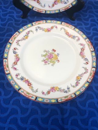 Set of 5 Vintage Crown Sutherland MINTON ROSE Pattern 663 Luncheon Plates 8 3/4” 2