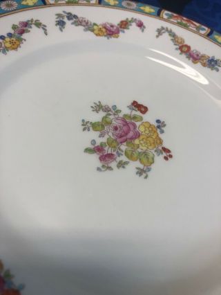 Set of 5 Vintage Crown Sutherland MINTON ROSE Pattern 663 Luncheon Plates 8 3/4” 3