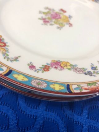 Set of 5 Vintage Crown Sutherland MINTON ROSE Pattern 663 Luncheon Plates 8 3/4” 4