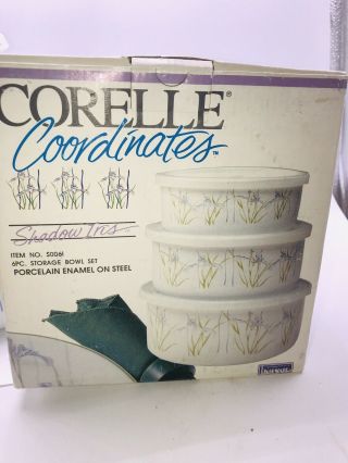 Corelle Coordinates 6 Piece Storage Bowl Set Shadow Iris Porcelain On Steel