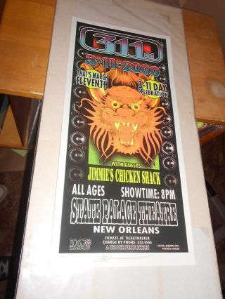 311 Arminski Signed Concert Poster 3 - 11 - 2000 Orleans Usa Silkscreen