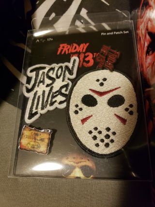 Friday The 13th Patch & Pin Lapel Set Jason Voorhees Crystal Lake