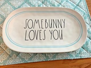 Some Bunny Loves You Large Platter Plate From Rae Dunn And Magenta Easter