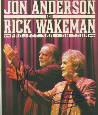YES Jon Anderson,  Rick Wakeman autographed gig poster Owner Of A Lonely Heart 2