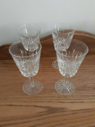 4 Waterford Crystal Lismore Wine Glasses 6 7/8 "