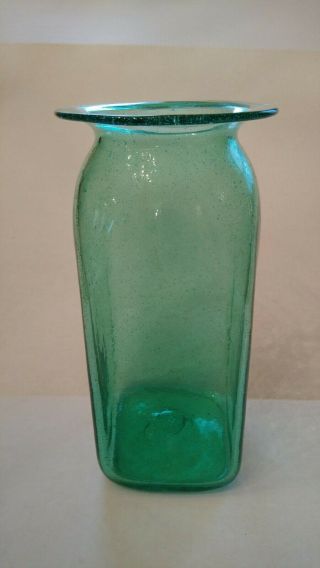 Blenko Early Seeded 401 Sea Green Vase 9 " Pre - Designer