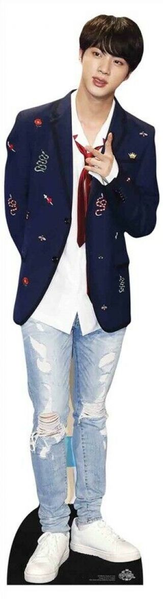 Jin From Bangtan Boys Red Tie Mini Cardboard Cutout Bts K - Pop