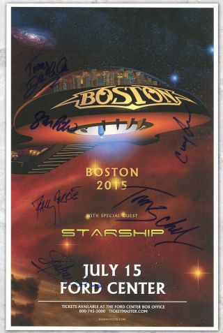 Boston Autographed Concert Poster Tom Scholz,  Gary Pihl,  Curly Smith