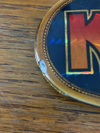 1977 Pacifica kiss prism belt buckle with rare Pegasus stamp With Flaws 2