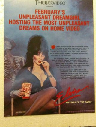 Thriller Video Elvira Mistress Of The Dark Video Promo Ad Slick