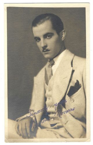 Vintage Signed Photograph Of Movie Actor Ramon Novarro,  The Star Of Ben - Hur