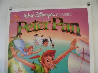Disney Peter Pan 1989 movie poster rolled Near 27 by 41 2