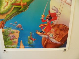 Disney Peter Pan 1989 movie poster rolled Near 27 by 41 3