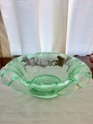 Very Rare Paden City Peacock And Wild Rose Bowl 10 Inch Round Bowl Stunning