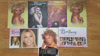 Rare Kylie Minogue 1989 Official Uk Calendar Promo Photos,  5 Rare Calendars.