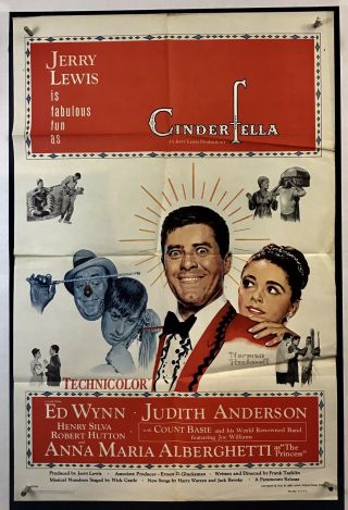 Cinderfella Movie Poster (verygood, ) One Sheet 1960 Jerry Lewis Ed Wynn 3894