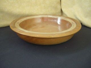 Dartington Glass Lined Wooden Shallow Bowl 23cm Dia X 4.  5cm High