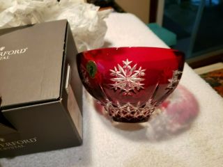 Waterford Snow Crystal 6 " Bowl Ruby Red