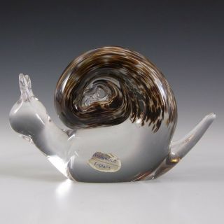 Wedgwood Speckled Brown Glass Snail Rsw268 - Marked