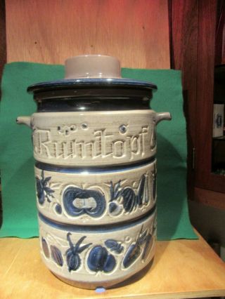Vintage Large Rumtopf Rum Pot Canister Crock W/ Lid West Germany W/box & Recipe