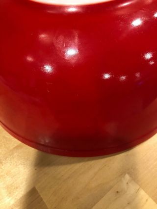 Vintage Pyrex RED 404 4 - Quart Large Primary Mixing Bowl Dish ❤️ 3