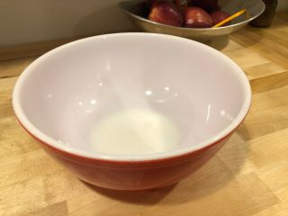 Vintage Pyrex RED 404 4 - Quart Large Primary Mixing Bowl Dish ❤️ 4