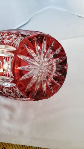 Vintage cut glass colored glass Vase Beyer Bleikristall Vase 7