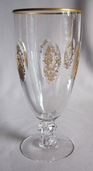 Iced Tea Glass Goblet Vintage Tiffin Crystal Palais Versailles Pattern 6 7/8 "
