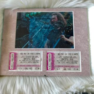 Grateful Dead Framed Photo & Ticket Stubs For 1992 Cal.  Expo Amphitheater