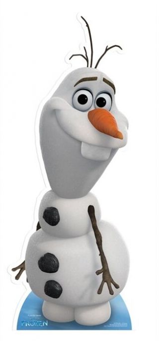 Olaf The Snowman From Frozen Cardboard Cutout Stand Up.  Great For Frozen Fans