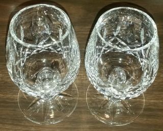 Set Of 2 Waterford Crystal 4 - 1/2 " Lismore Pattern Small Brandy Snifter Glasses