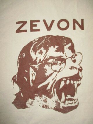 Retro Warren Zevon Concert Tour (med) T - Shirt " Werewolves Of London "