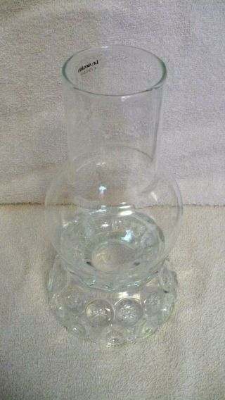 Rare,  Vintage L E Smith Glass,  6226 2pc.  9  Crystal - Moon & Star Candle Lamp