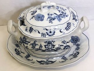 Blue Danube Soup Tureen W/lid And Underplate Onion 12 " Extra Large