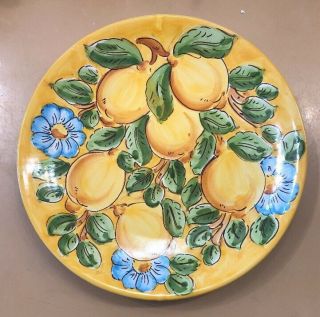 Vietri Pottery - 10 Inch Plate With Lemons.  Made/painted By Hand In Italy
