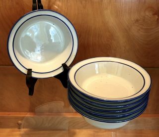 Trend Pacific Earthstone Blue Reef Pattern 6 1/8 " Cereal Bowls Set Of 6
