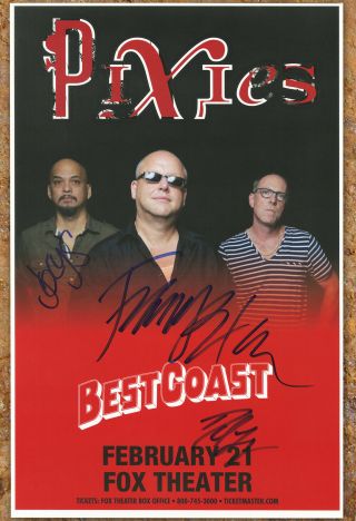 Pixies Autographed Gig Poster Black Francis,  David Lovering,  Joey Santiago