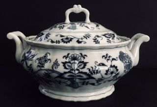 Vintage Blue Danube Oval Soup Tureen And Lid Rectangle Mark (1728).