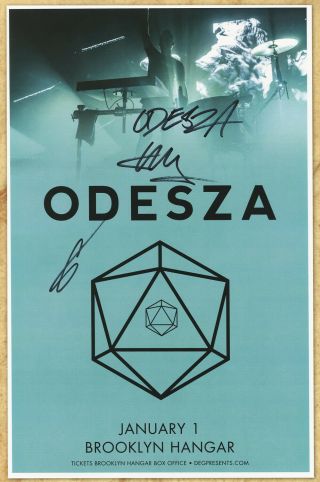 Odesza Autographed Concert Poster 2016 Catacombkid & Beachesbeaches