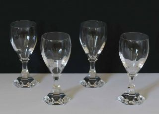 Saint - Louis Crystal Set Of 4 White Wine Glasses 6 1/2 " - Pattern St Cloud