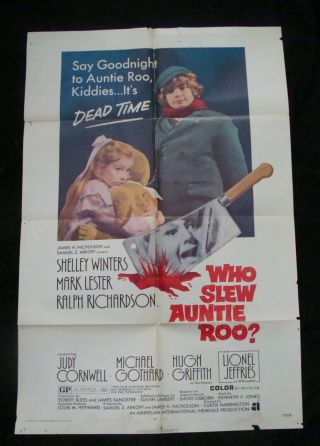 Who Slew Auntie Roo? Movie Poster Shelly Winters Mark Lester 1971 One S