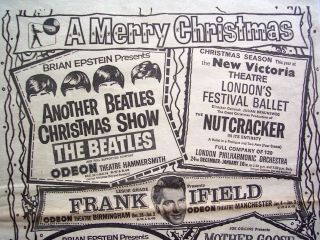 THE BEATLES 1964 POSTER ADVERT ANOTHER CHRISTMAS SHOW CONCERT brian epstein 2