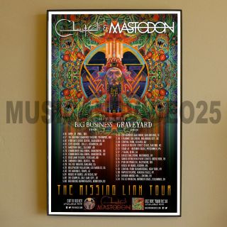Clutch & Mastodon Framed Poster Spring 2015 Missing Link Tour Promo Big Business