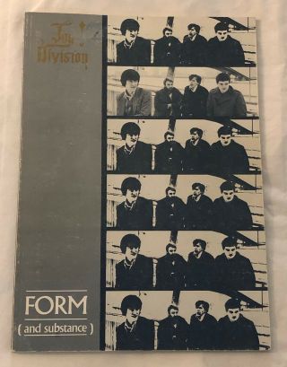 Joy Division - Form And Substance - Book - 1988 - Rare - Oop - Limited To 2000